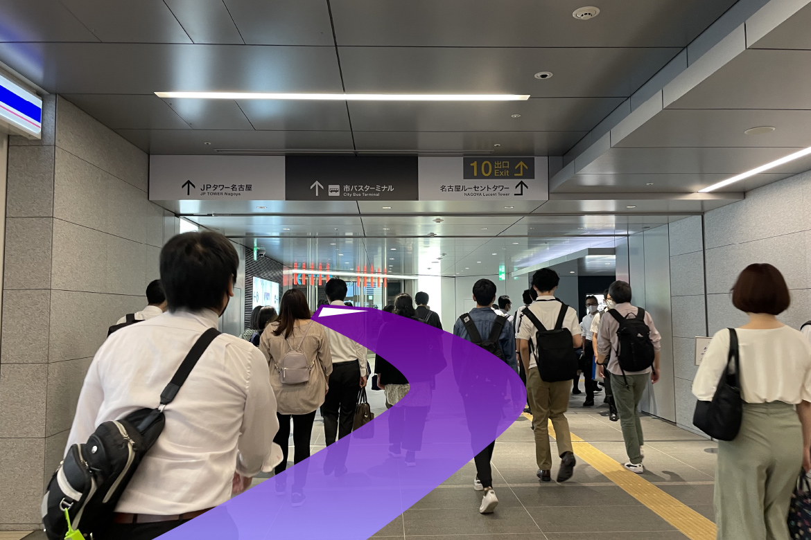 名鉄北改札からのしょうぶ法律事務所,<br>名古屋事務所へのアクセス