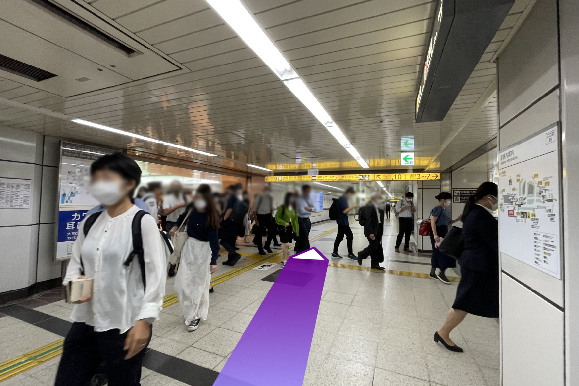 地下鉄西改札からのしょうぶ法律事務所,<br>名古屋事務所へのアクセス